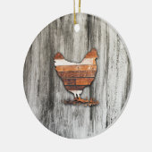 Rustikales Huhn (Brown) Keramik Ornament (Links)