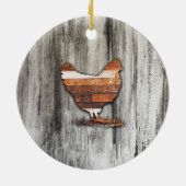 Rustikales Huhn (Brown) Keramik Ornament (Hinten)