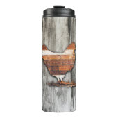 Rustikales Huhn (Brown) Thermosbecher (Vorderseite)