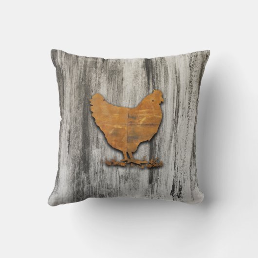 Rustikales Huhn (orange) Kissen (Rückseite)