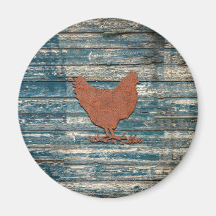Rustikales Huhn (rostig) Magnet