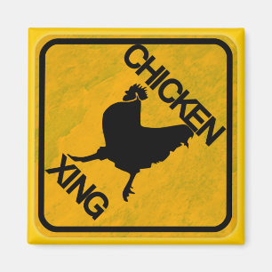 Rustikales Huhn-Überfahrt-Zeichen Magnet
