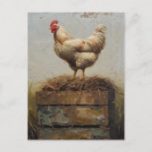 Rustikales Huhn und Nest Postkarte (Vorderseite)