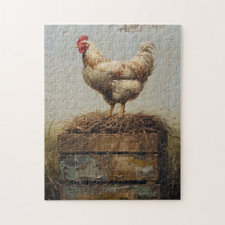 Rustikales Huhn und Nest Puzzle