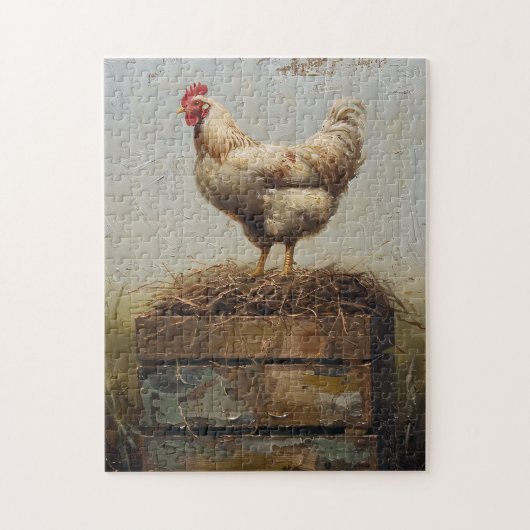 Rustikales Huhn und Nest Puzzle (Vertikal)