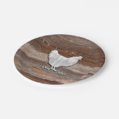 Rustikales Hühnchen (Brauntöpfe) Pappteller (Schrägansicht)