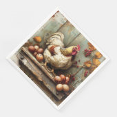 Rustikales Hühnchen-Coop-Papier Napkin Serviette (Ecke)