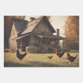 Rustikales Hühnchen Geschenkpapier Set (Vorderseite 3)