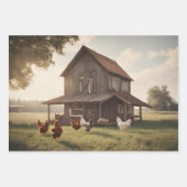Rustikales Hühnchen Geschenkpapier Set (Vorderseite)