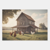 Rustikales Hühnchen Geschenkpapier Set (Vorderseite 2)