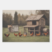 Rustikales Hühnchen Geschenkpapier Set (Vorderseite)