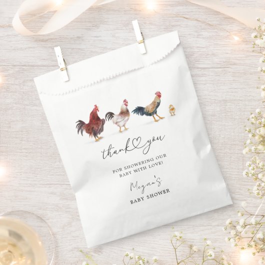 Rustikales Hühnchen Thema Kinderdusche Geschenktütchen (Ausgeschnitten)