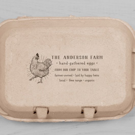 Rustikales Hühnchen und handgeschriebener Typ | Fr Permastempel