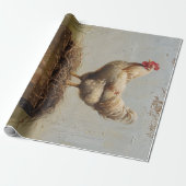 Rustikales Hühnchen und Nestdekoupage Geschenkpapier (Ungerollt)