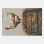 Rustikales Hühnchen und Nestdekoupage Geschenkpapier Set (Vorderseite 3)