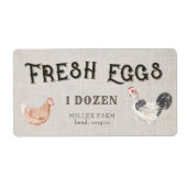 Rustikales Hühnerdekor-Etikett für Drehbügeleichen (Vorne)