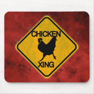 Rustikales Hühnerschild Mousepad