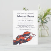 Rustikales Hummer Hochzeitessen Probe Einladung (Stehend Vorderseite)