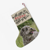 Rustikales Hunde Foto und Name Festivals Band Kleiner Weihnachtsstrumpf (Rückseite (Hängend))