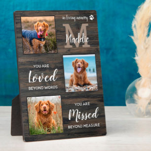 Rustikales Hundegedächtnis Personalisiert 3 Foto Fotoplatte