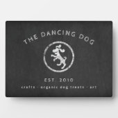 rustikales Hundelogo auf der Tafel Fotoplatte (Vorderseite)