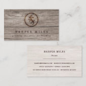 rustikales Hundelogo aus Holz Visitenkarte (Vorne/Hinten)