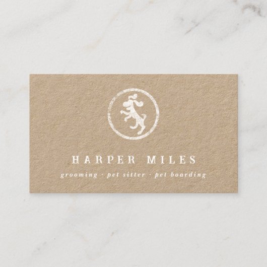 Rustikales Hundelogo Logo Visitenkarte (Vorderseite)