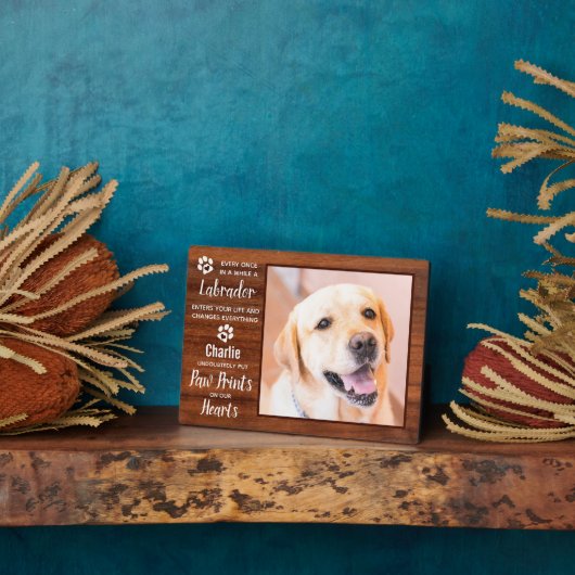 Rustikales Hundeschalter-Labrador-Gedenkbuch Fotoplatte (Seite)