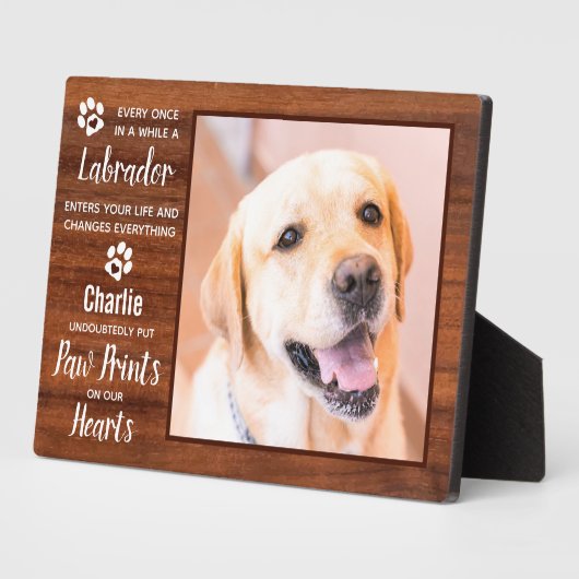 Rustikales Hundeschalter-Labrador-Gedenkbuch Fotoplatte (Seite)