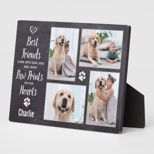 Rustikales Hundeschema - FotoCollage Keepake Fotoplatte (Seite)