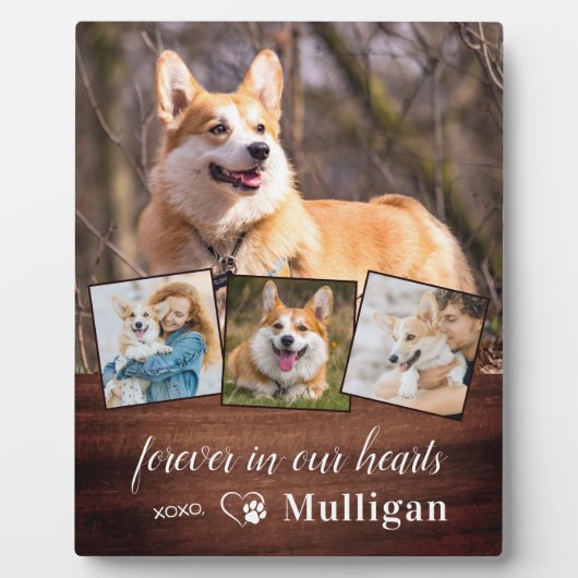 Rustikales Hundeschema für Haustiere anpassen 4 Fo Fotoplatte (Vorderseite)