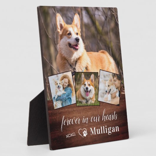 Rustikales Hundeschema für Haustiere anpassen 4 Fo Fotoplatte (Seite)