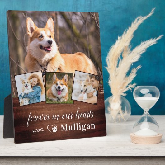 Rustikales Hundeschema für Haustiere anpassen 4 Fo Fotoplatte (Seite)