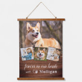 Rustikales Hundeschema für Haustiere anpassen 4 Fo Wandteppich Mit Holzrahmen (Vorderseite)