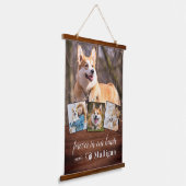 Rustikales Hundeschema für Haustiere anpassen 4 Fo Wandteppich Mit Holzrahmen (Gewinkelt)