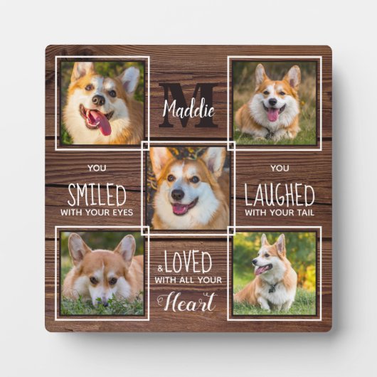 Rustikales Hundeschema für Haustiere Verlust Gesch Fotoplatte (Vorderseite)