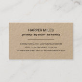 Rustikales Hundeschlittenblatt Visitenkarte (Rückseite)