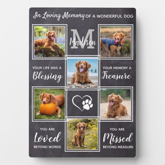 Rustikales Hundeschutzgeschenk für Haustiere Einzi Fotoplatte (Vorderseite)