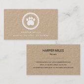 Rustikales Hundesitter-Pfotenzeichen Visitenkarte (Vorne/Hinten)