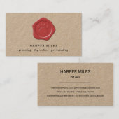 Rustikales Hundesitterwachs Visitenkarte (Vorne/Hinten)