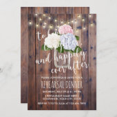 Rustikales Hydrangea Floral Mason Jar Probe Abende Einladung (Vorne/Hinten)