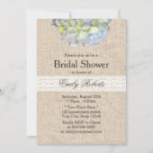 Rustikales Hydrangea Lace & Burlap-Brautparty Einladung (Vorderseite)