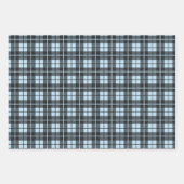 Rustikales Icy Blue Kariert Buffalo Karo Mixed Pat Geschenkpapier Set (Vorderseite 3)