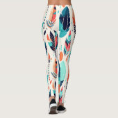 Rustikales Ikat Leaf Muster Leggings (Rückseite)