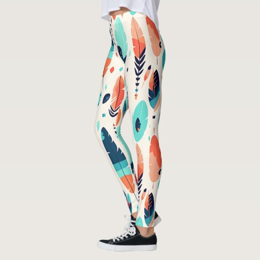 Rustikales Ikat Leaf Muster Leggings (Links)