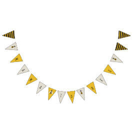 Rustikales Illustriertes Bienenbannerzeichen Wimpelkette