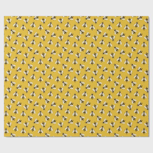 Rustikales Illustriertes Bumble Wrapping Paper Geschenkpapier (Flach)