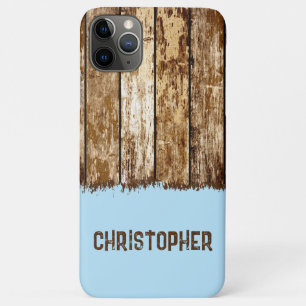 Rustikales Imitat Holz, braun und blau Case-Mate iPhone Hülle