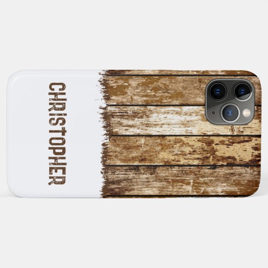 Rustikales Imitat Holz, braun und weiß Case-Mate iPhone Hülle (Rückseite (Horizontal))