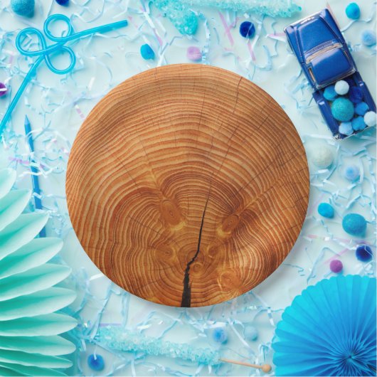 Rustikales Imitat-hölzernes Pappteller (Party)